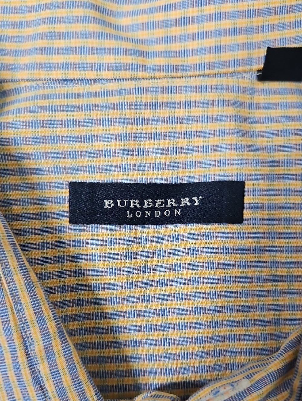 Vintage Burberry Blue Gold Pink Plaid Short-Sleeve Button-Down Shirt Large - Picture 6 of 11